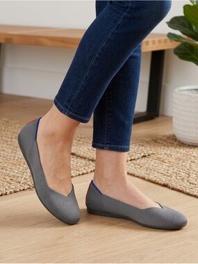 Rothy's The Flat Heather Grey Rounded Toe Flats - Women's Size 9